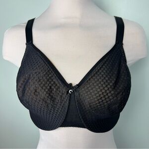 Chantelle Black Mesh Minimizer Bra 34H (UK 34FF) NWT